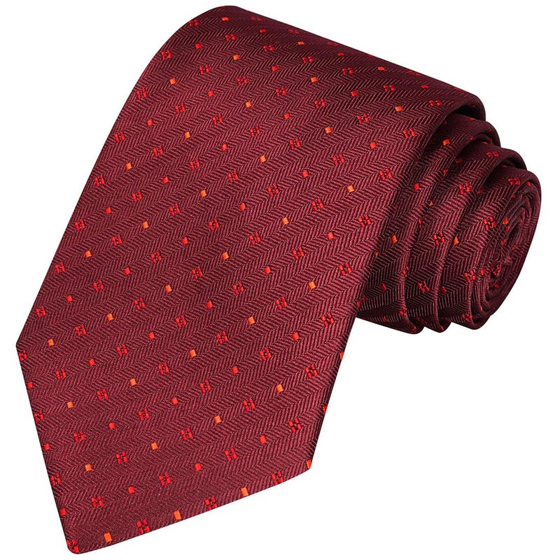 KissTies Mens Burgundy Red Necktie Festive Ties for Men - Image 1